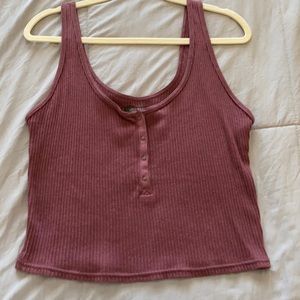 Wild Fable Mauve Ribbed Cropped Tank Top
